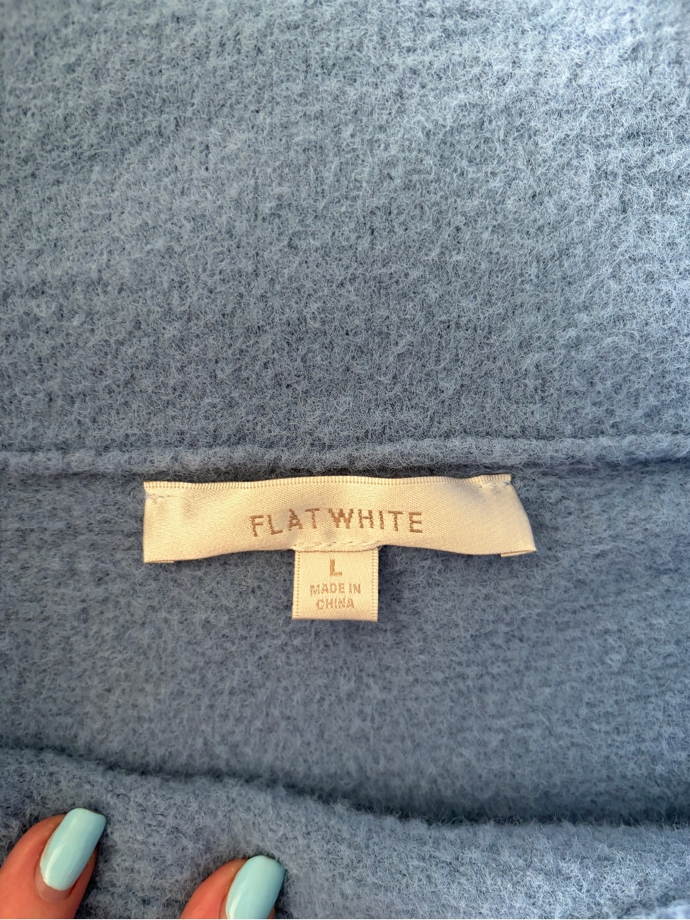 Anthropologie Off-the-Shoulder Fold-Over Sweater in Light Blue - Picture 7 of 7